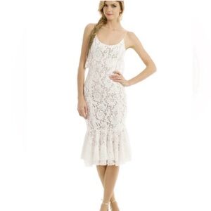 tracy reese flounce slip dress optic white
